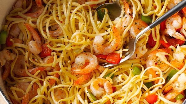 Espageti ak Shrimp